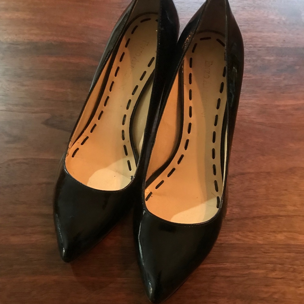 Enzo Angiolini Siobhan Leather Black Pumps size 6